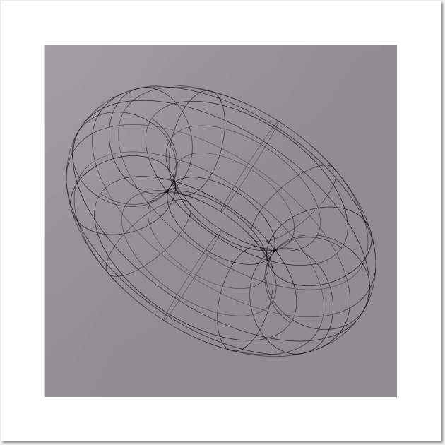 3d wireframe sphere design Wall Art by lkn